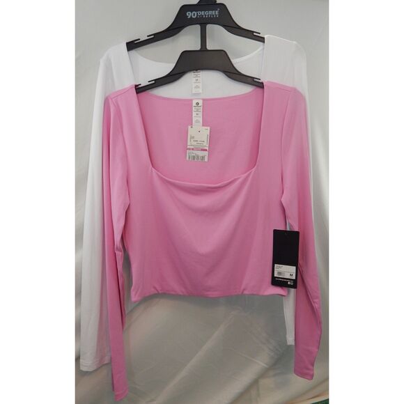 90 Degree By Reflex Tops - 90 Degree by Reflex M/10MS Active Top Pair Contour Olivia Crop Square Neck 72.00